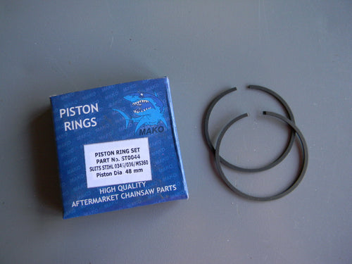 TLST0044 PISTON RING SET = 48MM : STIHL 034S, 036, MS360  OEM = 1125-034-3001